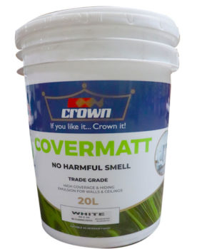 crown covermatt paint 20 litres white