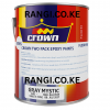A metal can of Crown Two Pack Epoxy Floor Paint in the Gray Mystic color, featuring a bold red, blue, and yellow design with the Crown logo on the label. - rangi.co.ke
