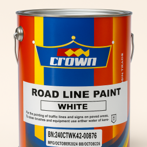 Crown brand road marking paint being applied on a highway for clear, durable lane markings