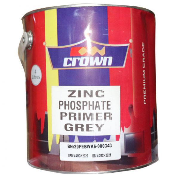 Crown Zinc Phosphate Primer Grey anti-corrosive metal primer – Rangi Paint Store Kenya