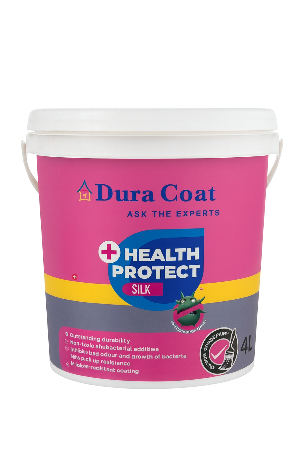 Dura Coat Health Protect Silk paint 4L container – antibacterial interior wall paint