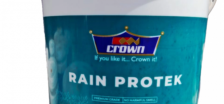 Crown Rain ProTek Paint – The best Waterproofing Solution for Kenyan Homes Crown Rain Protek waterproofing paint from Rangi Paint Store – fiber-reinforced, durable, and weather-resistant for roofs, walls, and terraces in Kenya.