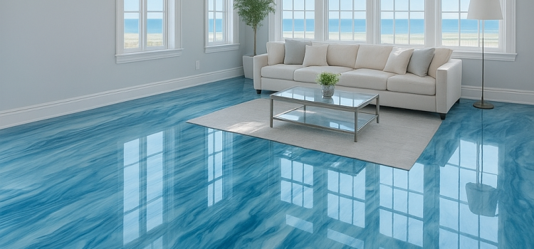 Epoxy Floor Paints in Nairobi: The Complete Guide to Distributors, Costs & Choosing the Right Finish Glossy epoxy floor paint finish inside a modern living room supplied by Rangi Paint Store, Nairobi Kenya.