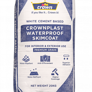 Crownplast Waterproof Skimcoat 20KG cement-based wall finishing product in Nairobi Kenya