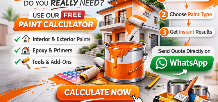 Paint Calculator Kenya showing room dimensions and paint coverage