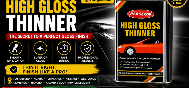 Plascon High Gloss Thinner Kenya for enamel and automotive paint application in Nairobi