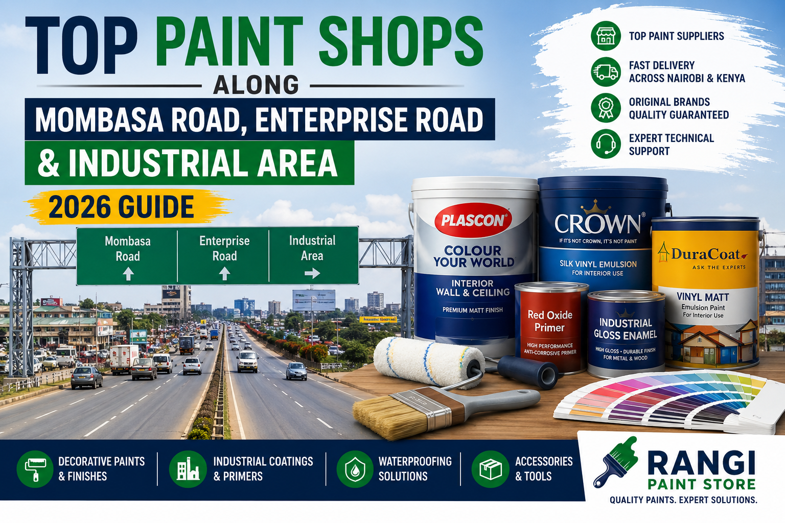 Top Paint Shops Along Mombasa Road, Enterprise Road and Industrial Area Nairobi